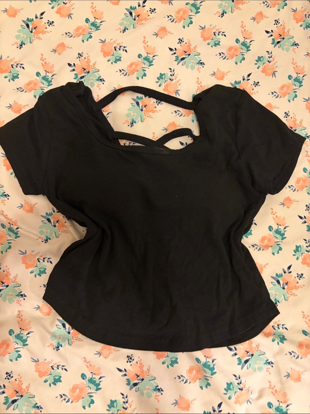 Padded Black crop top